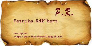 Petrika Róbert névjegykártya