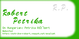 robert petrika business card